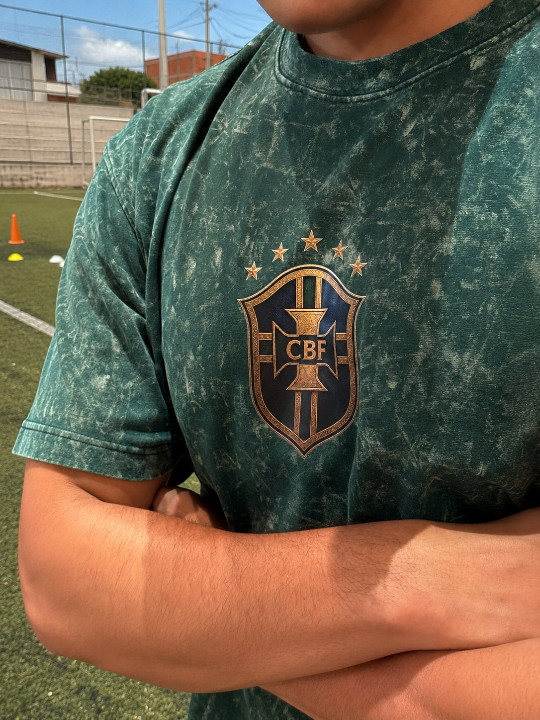 BRASIL GREEN – Acid Wash Drop Shoulder