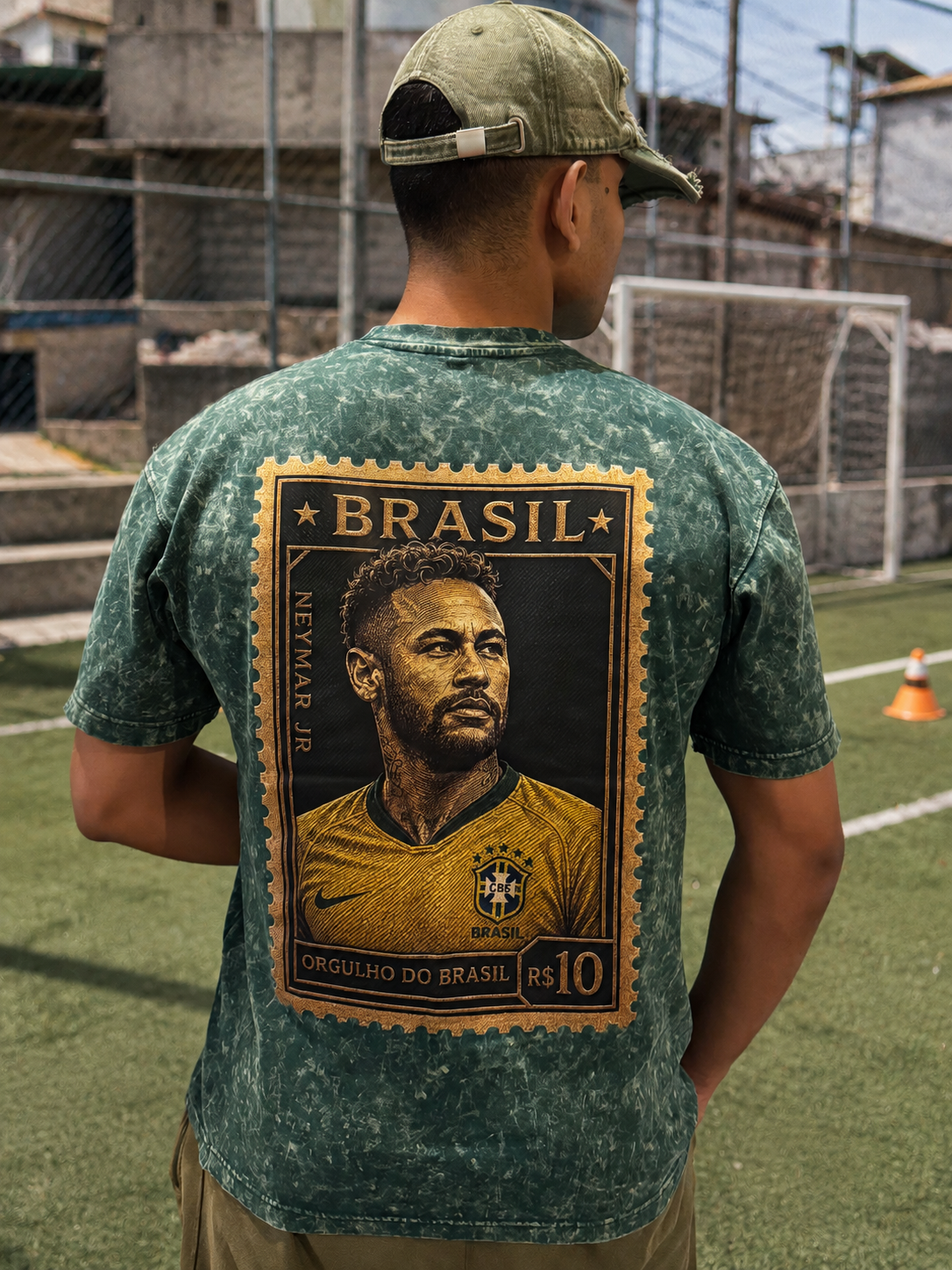 BRASIL GREEN – Acid Wash Drop Shoulder