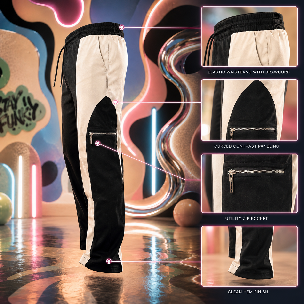 FUNKLINE JOGGERS - B&W - V2