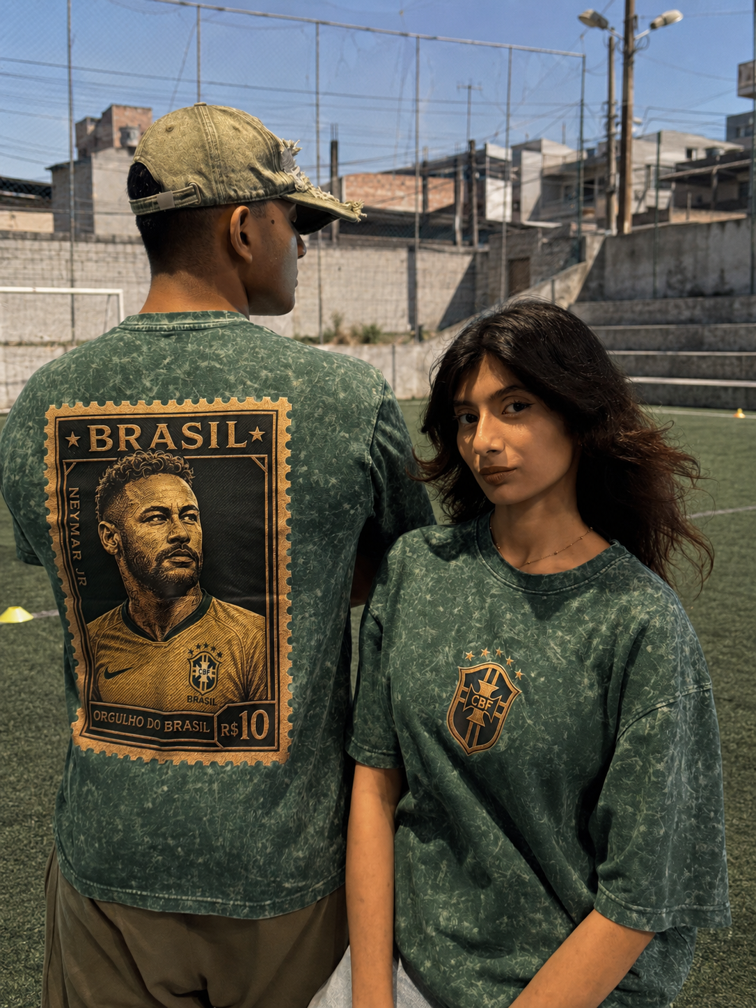 BRASIL GREEN – Acid Wash Drop Shoulder