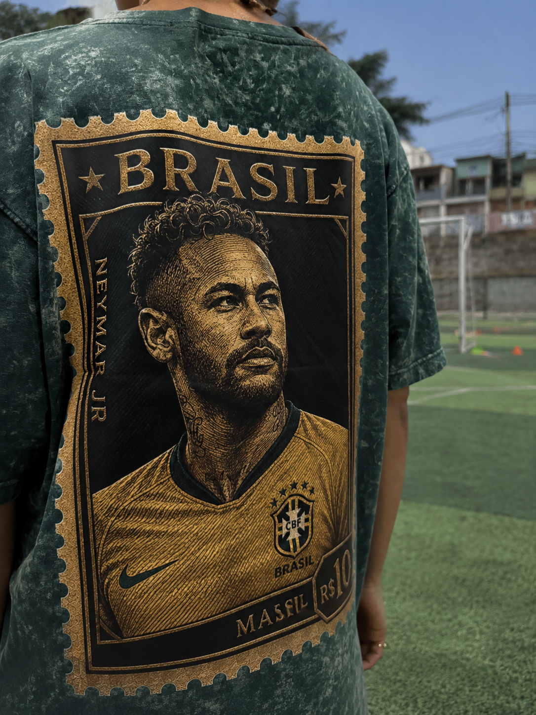 BRASIL GREEN – Acid Wash Drop Shoulder